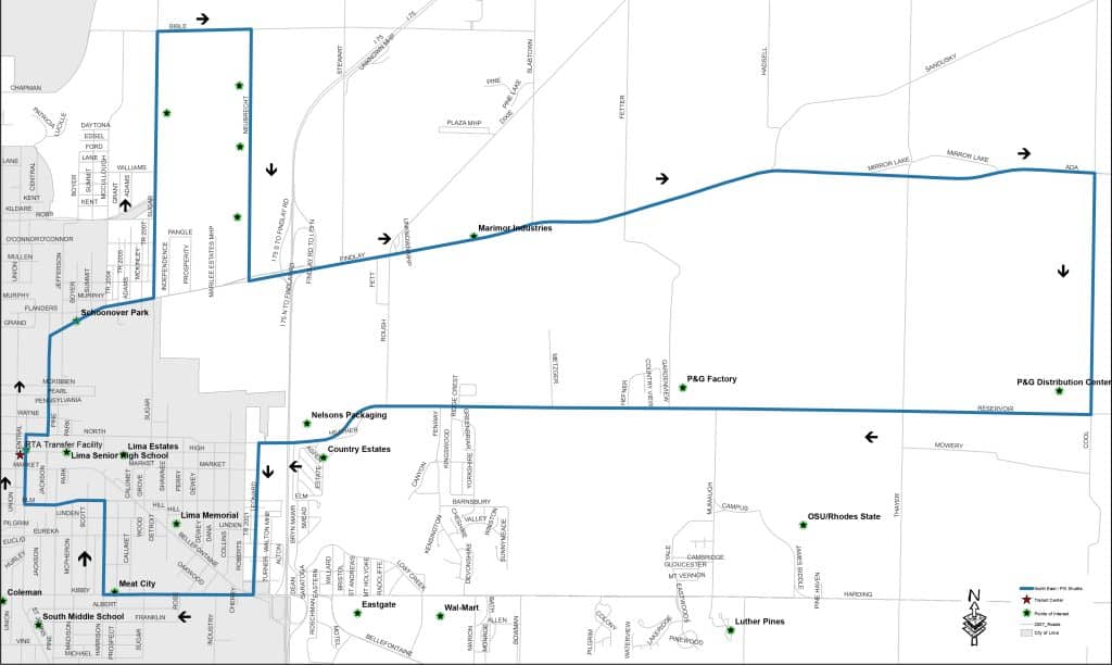 Route 7 Map – NorthEast/Cool Rd.